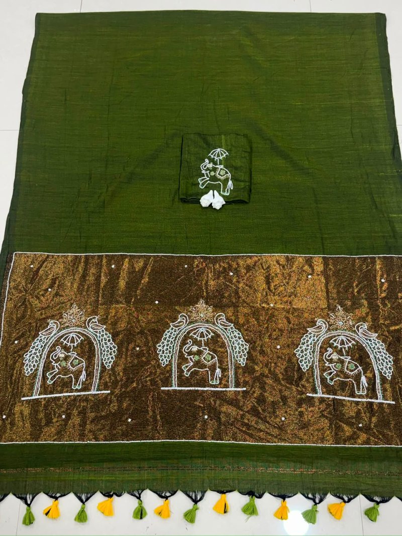 Tew Pure Handloom Cotton Lagadi Pattu Saree